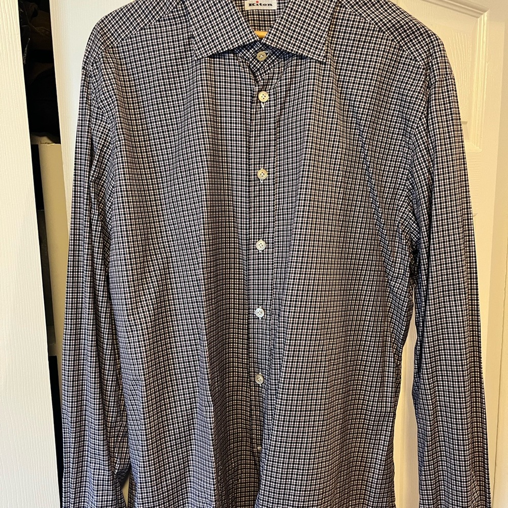 Men's Black and White Checkered Shirt